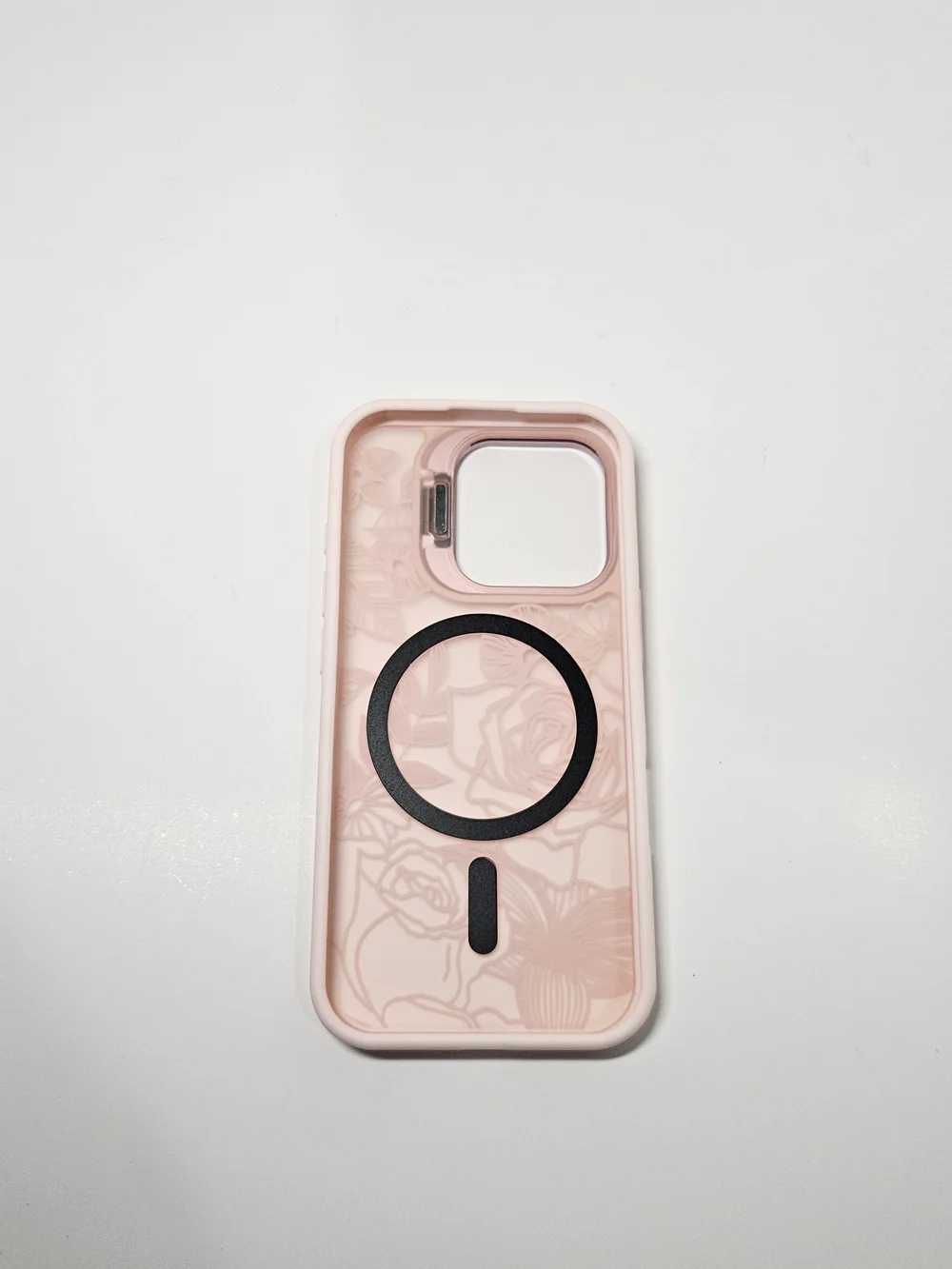 Pink Floral Rose MagSafe Case for iPhone 16 Pro Max – 3D Embossed Aesthetic